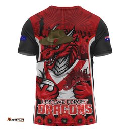 St. George Illawarra Dragons T-Shirt Lest We Forget In Honor And Remembrance