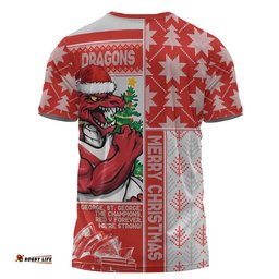 St. George Illawarra Dragons T-Shirt Christmas Magic Knit Style Winter Glow