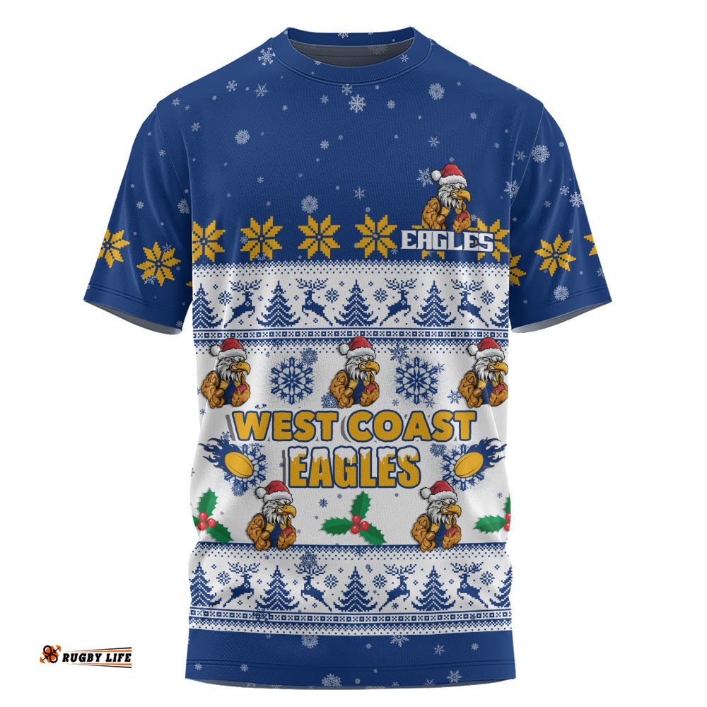 West Coast Eagles T-Shirt Special Ugly Christmas Holiday Footy Fans
