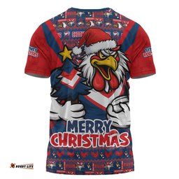 Sydney Roosters T-Shirt Merry Christmas Festive Spirit Edition