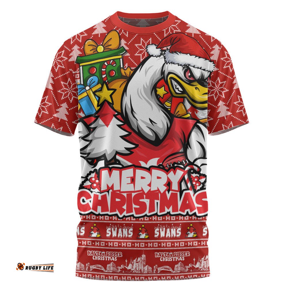 Sydney Swans T-Shirt Festive Holiday Merry Christmas Vibe