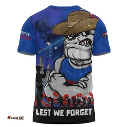 Western Bulldogs T-Shirt ANZAC Inspired Football Fan Memorial Design