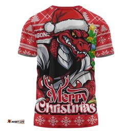 St. George Illawarra Dragons T-Shirt Merry Christmas Game Day Knit Style Team Edition