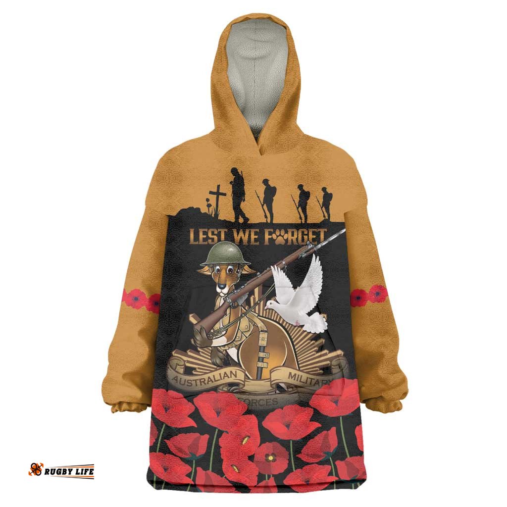 Australia ANZAC Day Personalised Wearable Blanket Hoodie Honouring The Animals That Served LT9