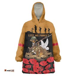 Australia ANZAC Day Personalised Wearable Blanket Hoodie Honouring The Animals That Served LT9