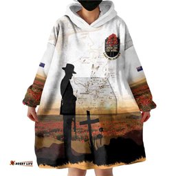 Australia And New Zealand ANZAC Day Wearable Blanket Hoodie Battle Of Beersheba LT05