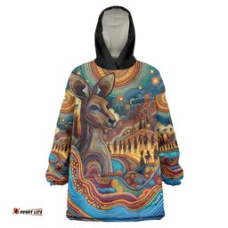 Aboriginal Dreamtime Stories Land Wearable Blanket Hoodie LT9