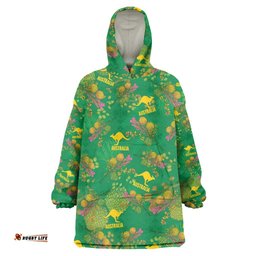 Australia Billy Buttons Wearable Blanket Hoodie Aussie Pycnosorus Kangaroo Seamless Style LT14