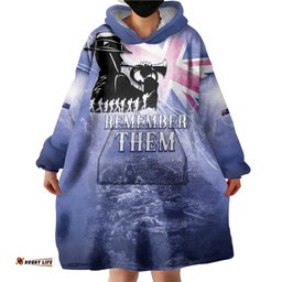 Australia ANZAC Day Wearable Blanket Hoodie Battle Of Passchendaele Remember Them LT05