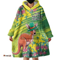 Aussie and Bloody Proud of It Wearable Blanket Hoodie Happy Australia Day LT9