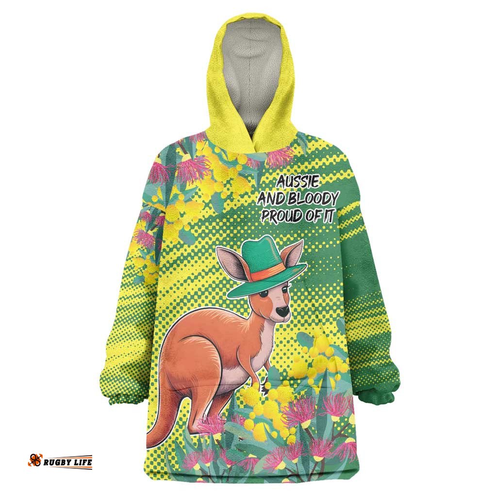 Aussie and Bloody Proud of It Wearable Blanket Hoodie Happy Australia Day LT9