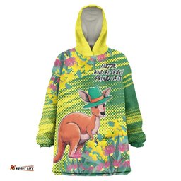 Aussie and Bloody Proud of It Wearable Blanket Hoodie Happy Australia Day LT9