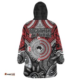 Aotearoa and Australia Wearable Blanket Hoodie New Zealand Honour The Treaty Ake!Ake!Ake! LT9