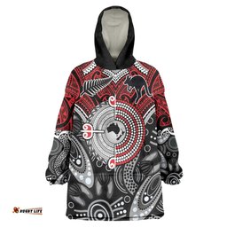 Aotearoa and Australia Wearable Blanket Hoodie New Zealand Honour The Treaty Ake!Ake!Ake! LT9