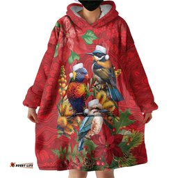 Aussie Native Bird Wearable Blanket Hoodie Aboriginal Inspired Christmas LT9