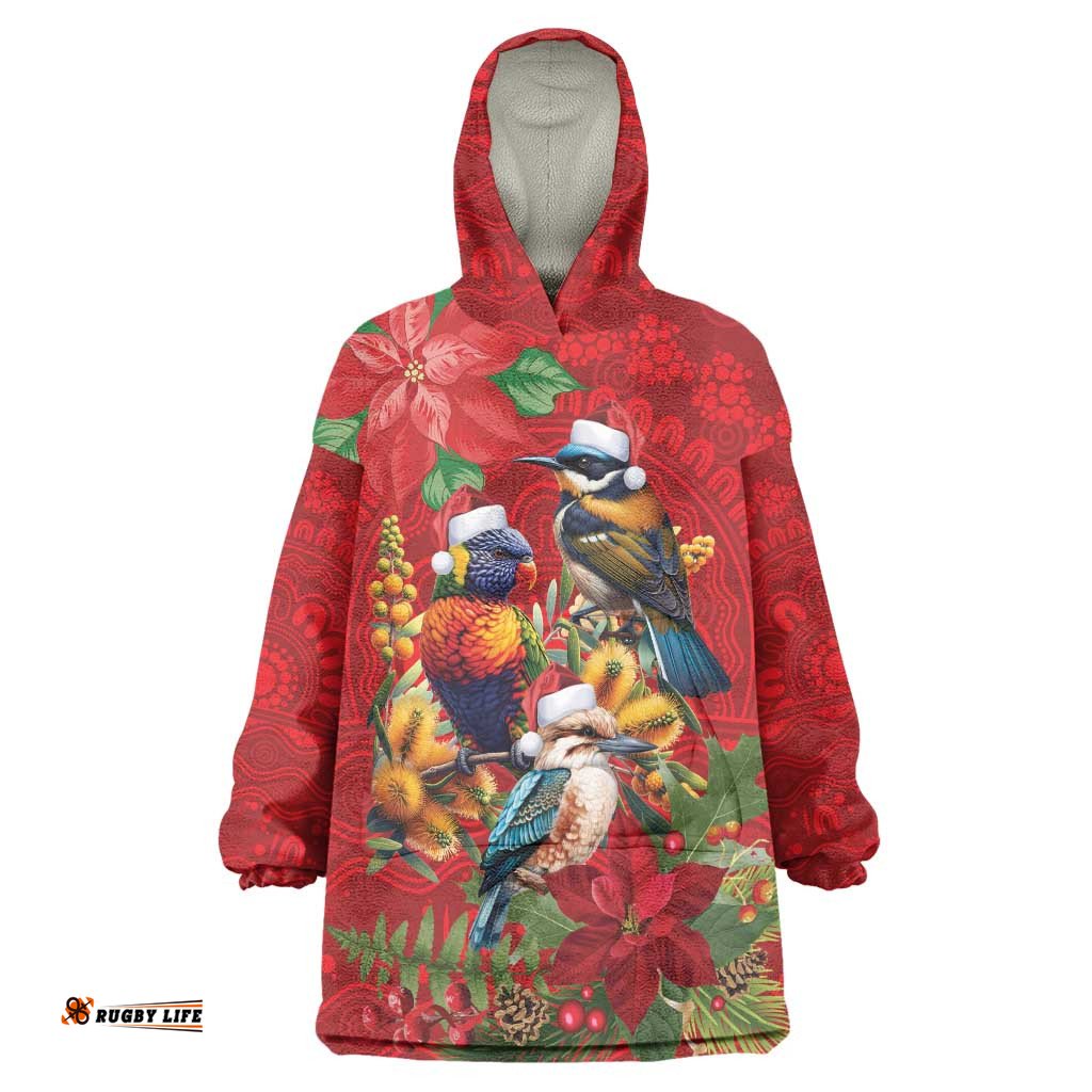 Aussie Native Bird Wearable Blanket Hoodie Aboriginal Inspired Christmas LT9
