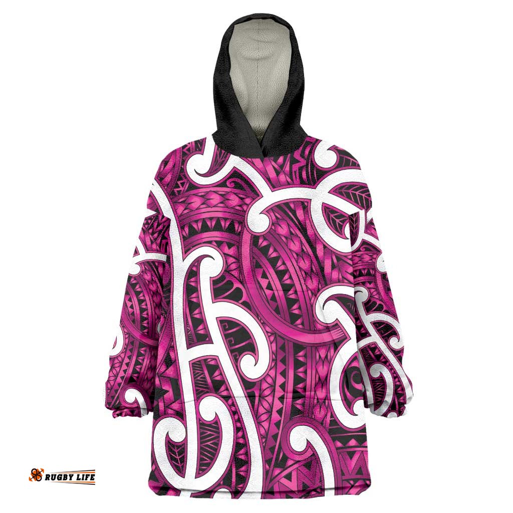 Aotearoa Maori Kowhaiwhai Wearable Blanket Hoodie Mawhero Puhoro and Patiki LT9