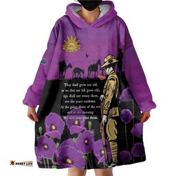 ANZAC Soldier and War Animals Wearable Blanket Hoodie We Will Remember Them LT15