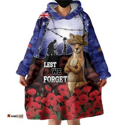 ANZAC Day Wearable Blanket Hoodie Lest We Forget DT05