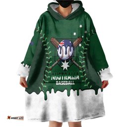Australia 2026 Baseball Custom Wearable Blanket Hoodie Go Aussie Drip Style LT14