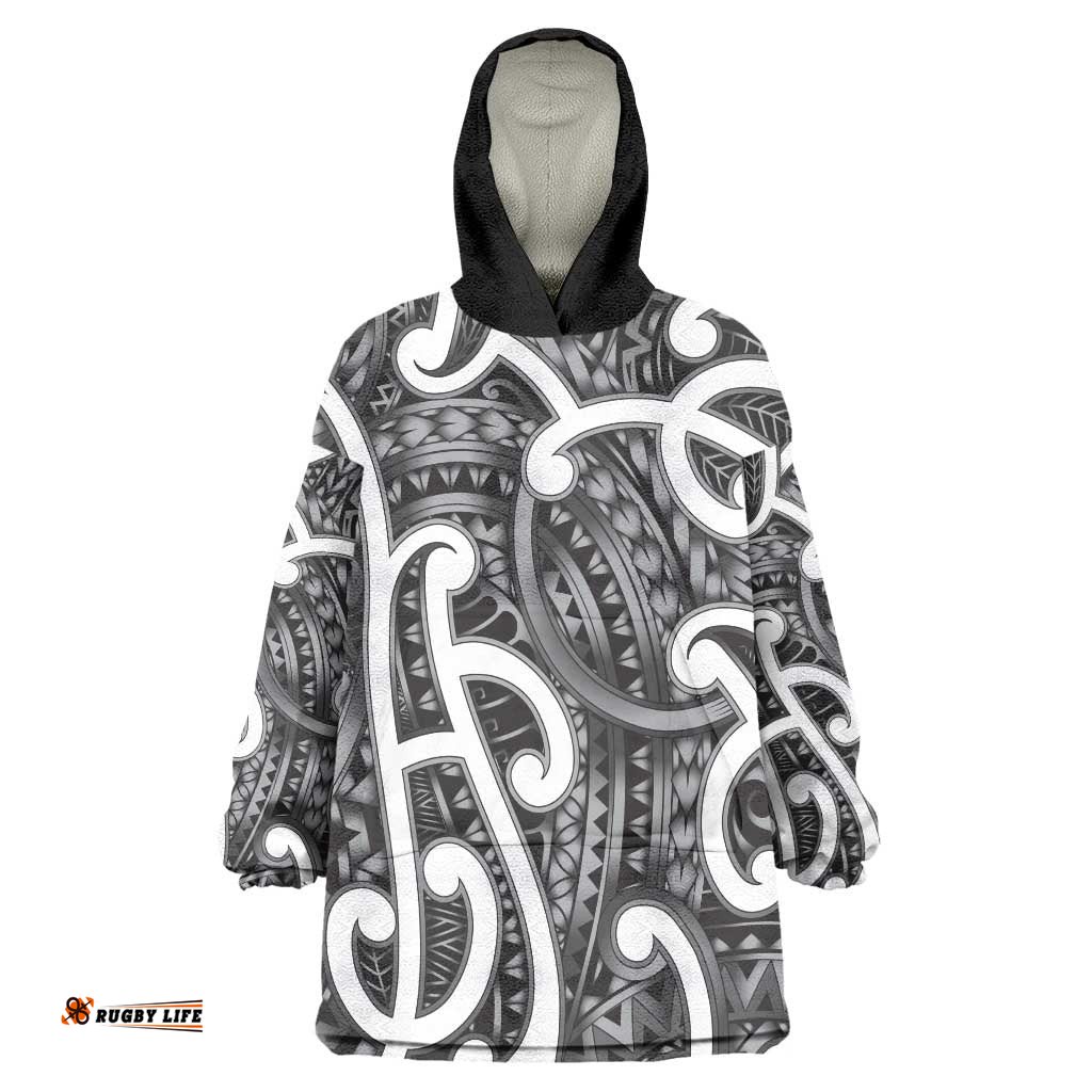 Aotearoa Maori Kowhaiwhai Wearable Blanket Hoodie Kiwikiwi Puhoro and Patiki LT9
