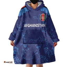 Afghan Atalans Cricket Custom Wearable Blanket Hoodie Afghanistan Map with Sporty Style LT9