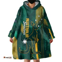 Australia Socceroos 2026 Custom Wearable Blanket Hoodie Go Aussie Kangaroo National Color LT14