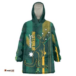 Australia Socceroos 2026 Custom Wearable Blanket Hoodie Go Aussie Kangaroo National Color LT14