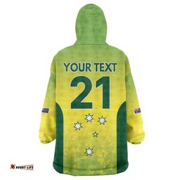 Australian Kangaroo Lawn Bowls Custom Wearable Blanket Hoodie Aussie Minimalist Style LT9