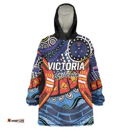 Australia Victoria State Wearable Blanket Hoodie Peace and Prosperity LT9