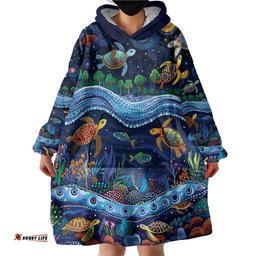 Australian Landscapes Wearable Blanket Hoodie Aboriginal Dreamtime Story LT9