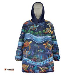 Australian Landscapes Wearable Blanket Hoodie Aboriginal Dreamtime Story LT9