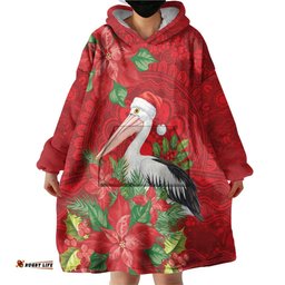 Australian Pelican Wearable Blanket Hoodie Aboriginal Inspired Christmas LT9