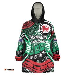 Australia Tasmania State Wearable Blanket Hoodie Ubertas et Fidelitas LT9