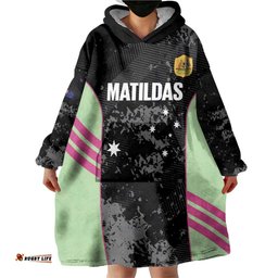 Custom Australia Matildas 2026 Wearable Blanket Hoodie Come On Aussie Grunge Style LT14