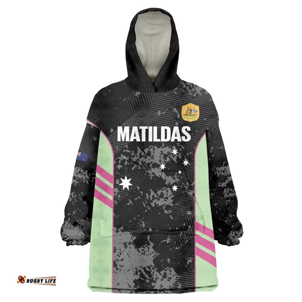 Custom Australia Matildas 2026 Wearable Blanket Hoodie Come On Aussie Grunge Style LT14