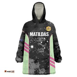 Custom Australia Matildas 2026 Wearable Blanket Hoodie Come On Aussie Grunge Style LT14