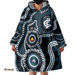 Carlton NAIDOC Week 2026 Personalised Wearable Blanket Hoodie 50 Years of Deadly Aboriginal Art LT14