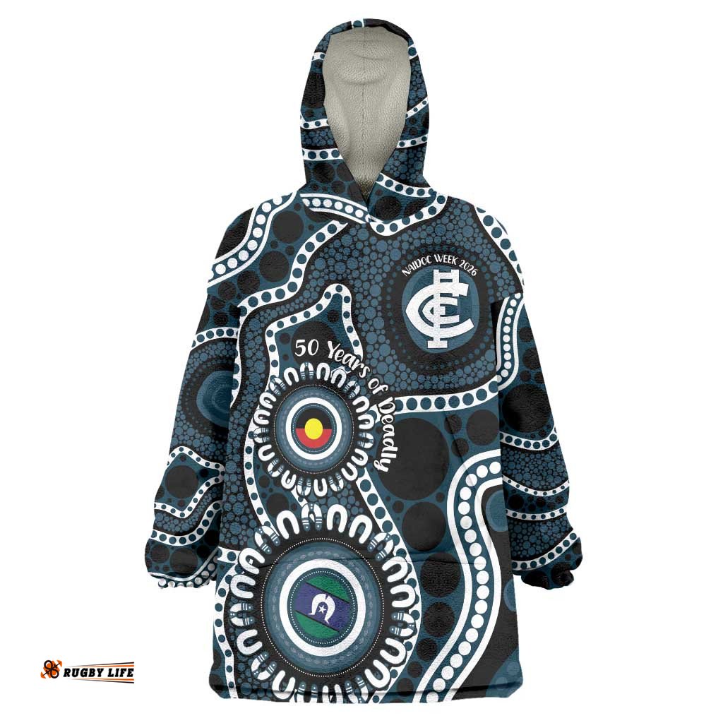 Carlton NAIDOC Week 2026 Personalised Wearable Blanket Hoodie 50 Years of Deadly Aboriginal Art LT14