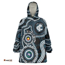 Carlton NAIDOC Week 2026 Personalised Wearable Blanket Hoodie 50 Years of Deadly Aboriginal Art LT14