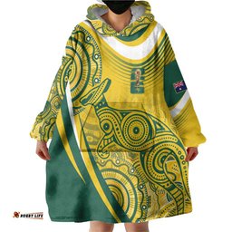 Australia Custom Indigenous Wearable Blanket Hoodie WC2026 Socceroos Aboriginal Arts LT7