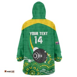 Custom Bowls Australia Wearable Blanket Hoodie Aussie Kangaroo Aboriginal Art LT14
