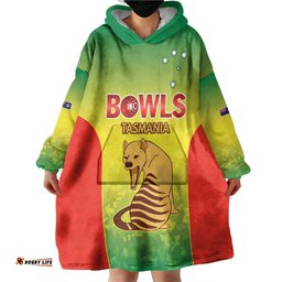Australian Tasmania Lawn Bowls Custom Wearable Blanket Hoodie Aussie Minimalist Style LT9