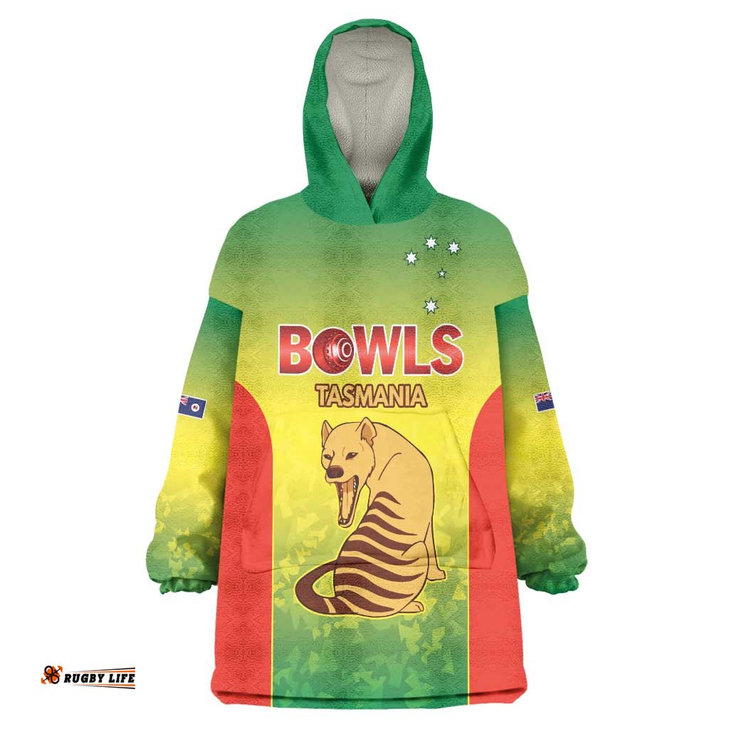 Australian Tasmania Lawn Bowls Custom Wearable Blanket Hoodie Aussie Minimalist Style LT9