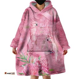 Australia Breast Cancer Awareness Wearable Blanket Hoodie Think Pink Cockatoos Ribbon LT14
