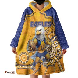 Custom Eagles Football Wearable Blanket Hoodie Aboriginal Dot Art Pattern DT05
