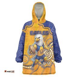 Custom Eagles Football Wearable Blanket Hoodie Aboriginal Dot Art Pattern DT05