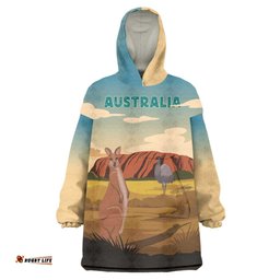 Australia Personalized Wearable Blanket Hoodie Uluru Scenery LT7