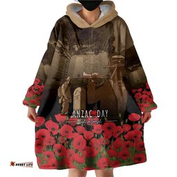 Australia - New Zealand ANZAC Lone Pine Wearable Blanket Hoodie The Last Post LT7