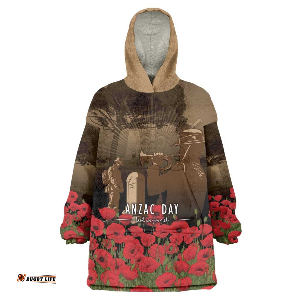 Australia - New Zealand ANZAC Lone Pine Wearable Blanket Hoodie The Last Post LT7